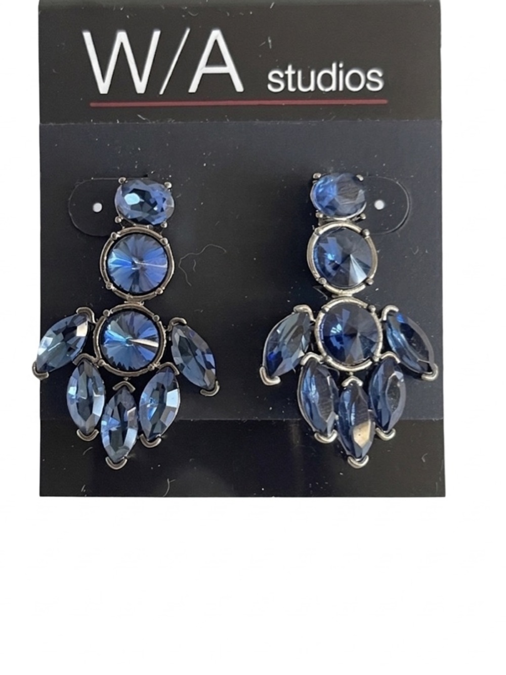 NWT Crystal Blue Statement Earrings by WA Studios